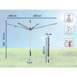 Billig 🤩 Leifheit Wäschespinne Linomatic 500 Plus (anthrazit) ✨ -Angebote Leifheit Store unnamed file 124