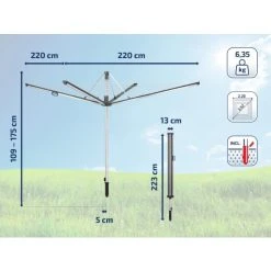 Bestes Angebot ⌛ Leifheit Wäschespinne Linomatic 600 Plus (anthrazit) 👏 -Angebote Leifheit Store unnamed file 133