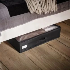 Schlussverkauf 😉 Leifheit Unterbettkommode Klein Schwarz 64x45x15 Cm 80013 🤩