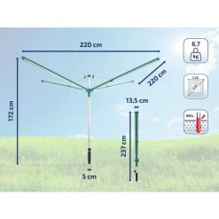 Beste Bewertungen von ✨ Leifheit Wäscheschirm Linomatic 600 Deluxe Cover 🎉 -Angebote Leifheit Store unnamed file 178